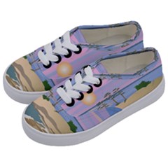 Vacation Island Sunset Sunrise Kids  Classic Low Top Sneakers by Wegoenart