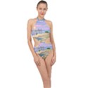 Vacation Island Sunset Sunrise Halter Side Cut Swimsuit View1