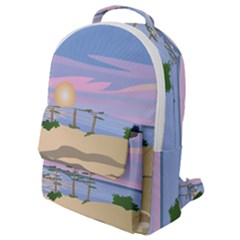 Vacation Island Sunset Sunrise Flap Pocket Backpack (small) by Wegoenart