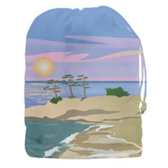 Vacation Island Sunset Sunrise Drawstring Pouch (3xl) by Wegoenart