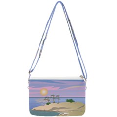 Vacation Island Sunset Sunrise Double Gusset Crossbody Bag