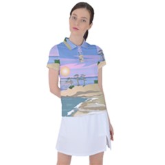 Vacation Island Sunset Sunrise Women s Polo Tee