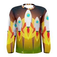 Rocket Take Off Missiles Cosmos Men s Long Sleeve Tee by Wegoenart