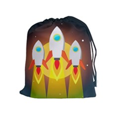 Rocket Take Off Missiles Cosmos Drawstring Pouch (xl)