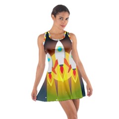 Rocket Take Off Missiles Cosmos Cotton Racerback Dress by Wegoenart