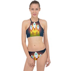 Rocket Take Off Missiles Cosmos Racer Front Bikini Set by Wegoenart