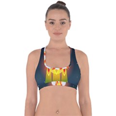 Rocket Take Off Missiles Cosmos Cross Back Hipster Bikini Top 