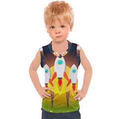 Rocket Take Off Missiles Cosmos Kids  Sport Tank Top