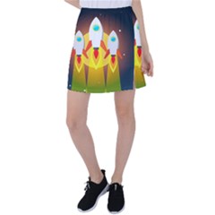 Rocket Take Off Missiles Cosmos Tennis Skirt