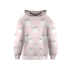 Pattern Pink Cute Sweet Fur Cats Kids  Pullover Hoodie by Wegoenart