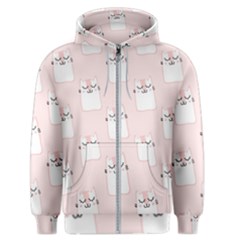 Pattern Pink Cute Sweet Fur Cats Men s Zipper Hoodie by Wegoenart