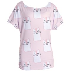 Pattern Pink Cute Sweet Fur Cats Women s Oversized Tee