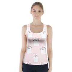 Pattern Pink Cute Sweet Fur Cats Racer Back Sports Top by Wegoenart