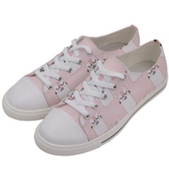 Pattern Pink Cute Sweet Fur Cats Women s Low Top Canvas Sneakers by Wegoenart