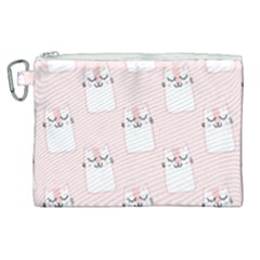 Pattern Pink Cute Sweet Fur Cats Canvas Cosmetic Bag (xl)