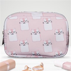 Pattern Pink Cute Sweet Fur Cats Make Up Pouch (small) by Wegoenart