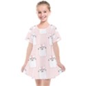 Pattern Pink Cute Sweet Fur Cats Kids  Smock Dress View1