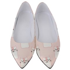 Pattern Pink Cute Sweet Fur Cats Women s Low Heels by Wegoenart