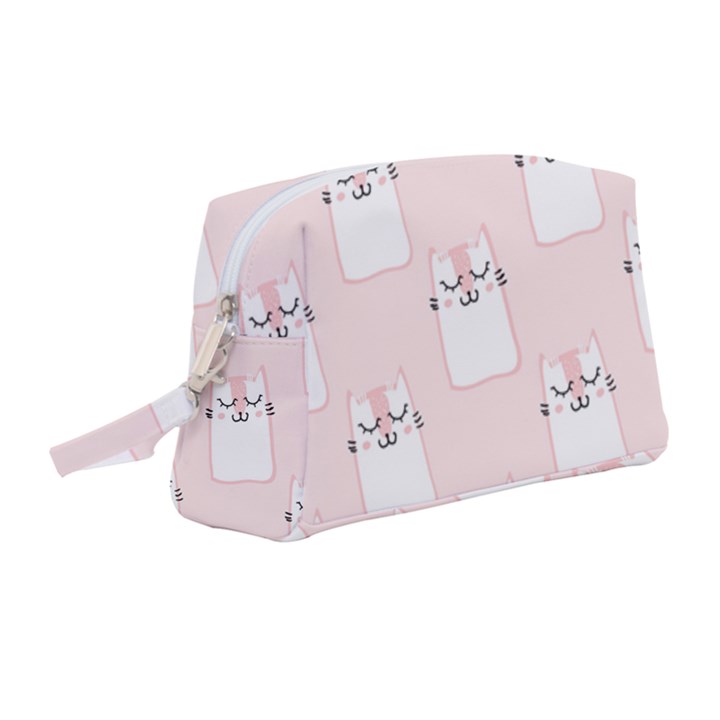 Pattern Pink Cute Sweet Fur Cats Wristlet Pouch Bag (Medium)