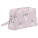 Pattern Pink Cute Sweet Fur Cats Wristlet Pouch Bag (Large) View1