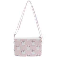 Pattern Pink Cute Sweet Fur Cats Double Gusset Crossbody Bag