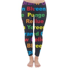 Red Yellow Blue Green Purple Classic Winter Leggings by Wegoenart