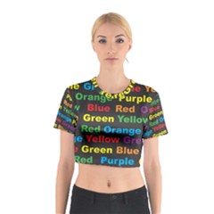 Red Yellow Blue Green Purple Cotton Crop Top