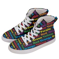 Red Yellow Blue Green Purple Men s Hi-top Skate Sneakers by Wegoenart