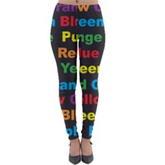 Red Yellow Blue Green Purple Lightweight Velour Leggings by Wegoenart