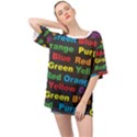 Red Yellow Blue Green Purple Oversized Chiffon Top View1