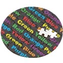 Red Yellow Blue Green Purple Wooden Puzzle Round View2