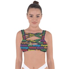 Red Yellow Blue Green Purple Bandaged Up Bikini Top by Wegoenart