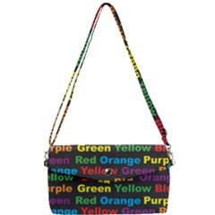 Red Yellow Blue Green Purple Removable Strap Clutch Bag