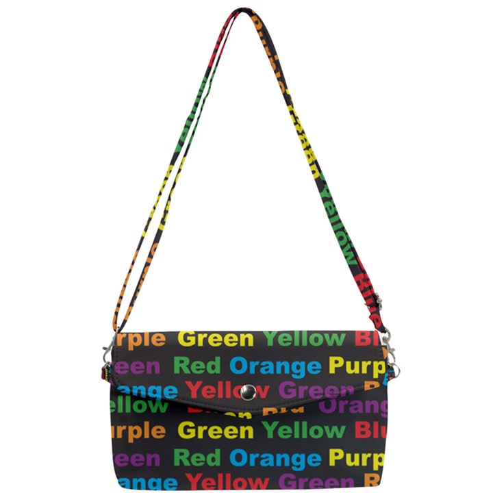 Red Yellow Blue Green Purple Removable Strap Clutch Bag