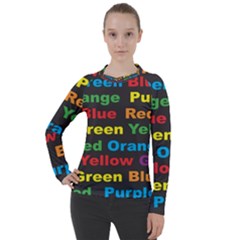 Red Yellow Blue Green Purple Women s Pique Long Sleeve Tee