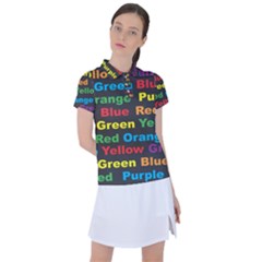 Red Yellow Blue Green Purple Women s Polo Tee