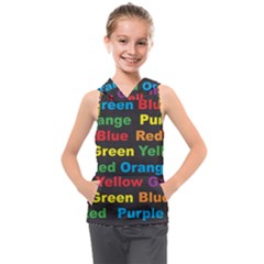 Red Yellow Blue Green Purple Kids  Sleeveless Hoodie