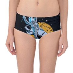 Astronaut Planet Space Science Mid-waist Bikini Bottoms by Wegoenart