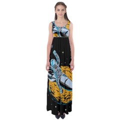 Astronaut Planet Space Science Empire Waist Maxi Dress by Wegoenart