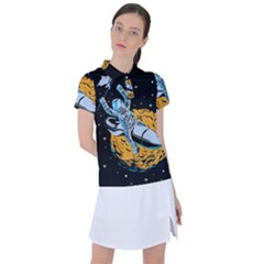 Astronaut Planet Space Science Women s Polo Tee