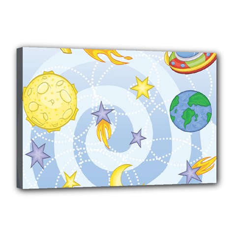 Science Fiction Outer Space Canvas 18  X 12  (stretched) by Wegoenart