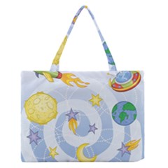 Science Fiction Outer Space Zipper Medium Tote Bag by Wegoenart