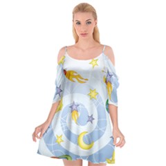 Science Fiction Outer Space Cutout Spaghetti Strap Chiffon Dress by Wegoenart