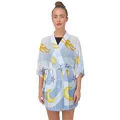 Science Fiction Outer Space Half Sleeve Chiffon Kimono