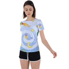 Science Fiction Outer Space Back Circle Cutout Sports Tee