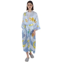 Science Fiction Outer Space Maxi Satin Kimono