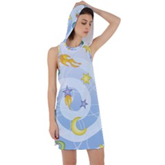 Science Fiction Outer Space Racer Back Hoodie Dress