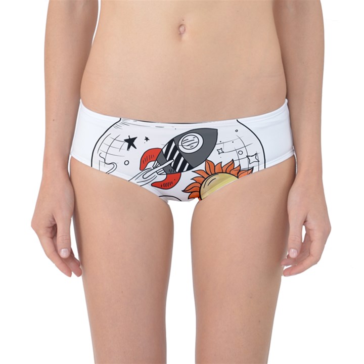 Astronaut Drawing Planet Classic Bikini Bottoms