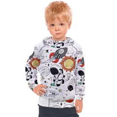 Astronaut Drawing Planet Kids  Hooded Pullover by Wegoenart