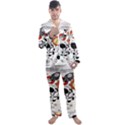 Astronaut Drawing Planet Men s Satin Pajamas Long Pants Set View1